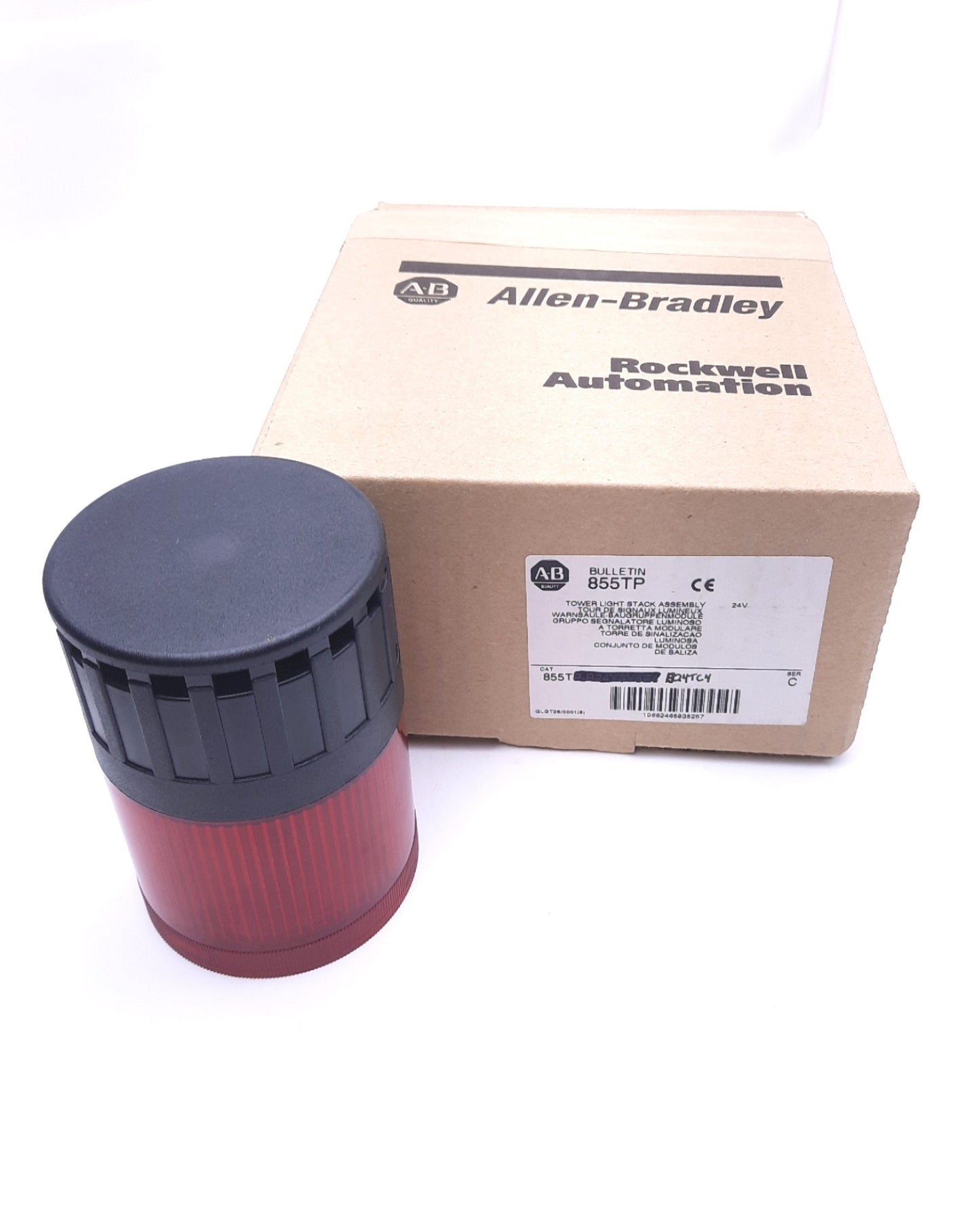 New Allen Bradley 855T-B24TC4 LED Tower Light Stack Assembly Red 24VAC/DC 855E-LL24R