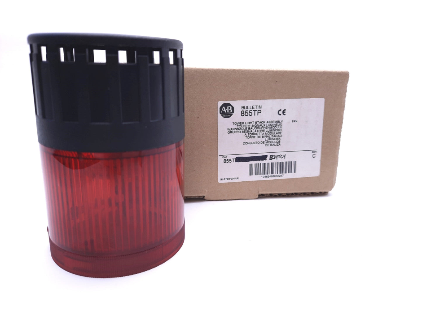 New Allen Bradley 855T-B24TC4 LED Tower Light Stack Assembly Red 24VAC/DC 855E-LL24R