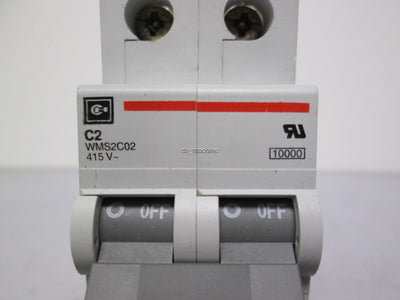 Used Cutler-Hammer C2 WMS2C02 2-Pole 2A Circuit Breaker