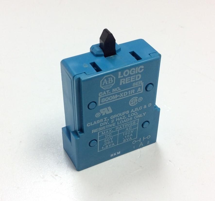 Used Allen Bradley 800M-XD1R 1N.O. Logic Reed Contact Block