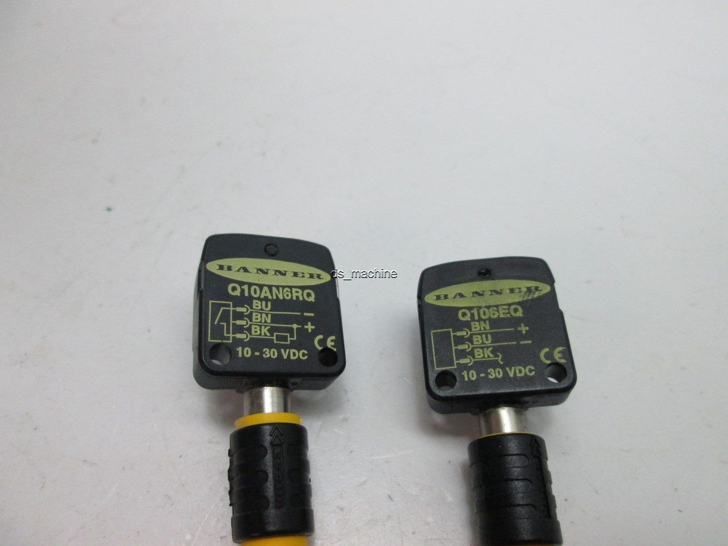 Used Banner Q10AN6RQ Receiver 10-30VDC, Banner Q106EQ Emitter 10-30VDC