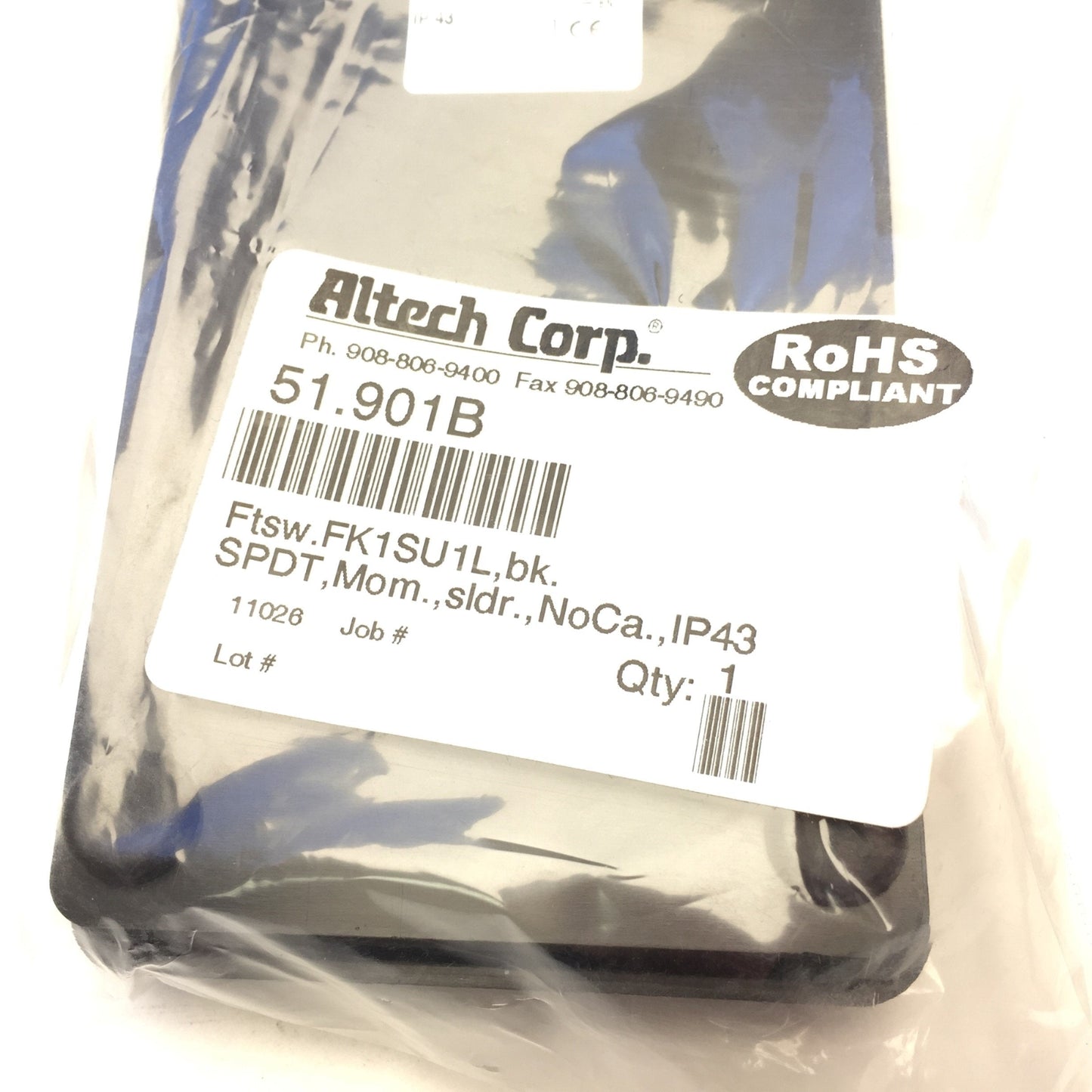 New Altech Corp FK1 SU1L 51.901B Foot Switch 250VAC 10A SPDT Black IP43