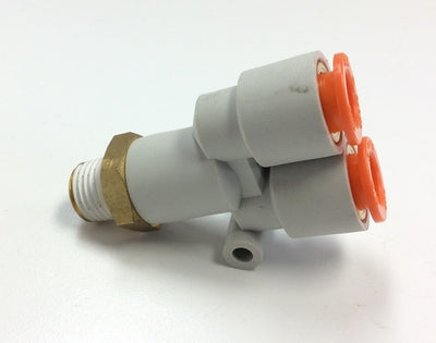 New – Open box Lot of 5 SMC KQ2U11-35S Pneumatic Wye Y Fittings 1/4" NPT 3/8" Tubing