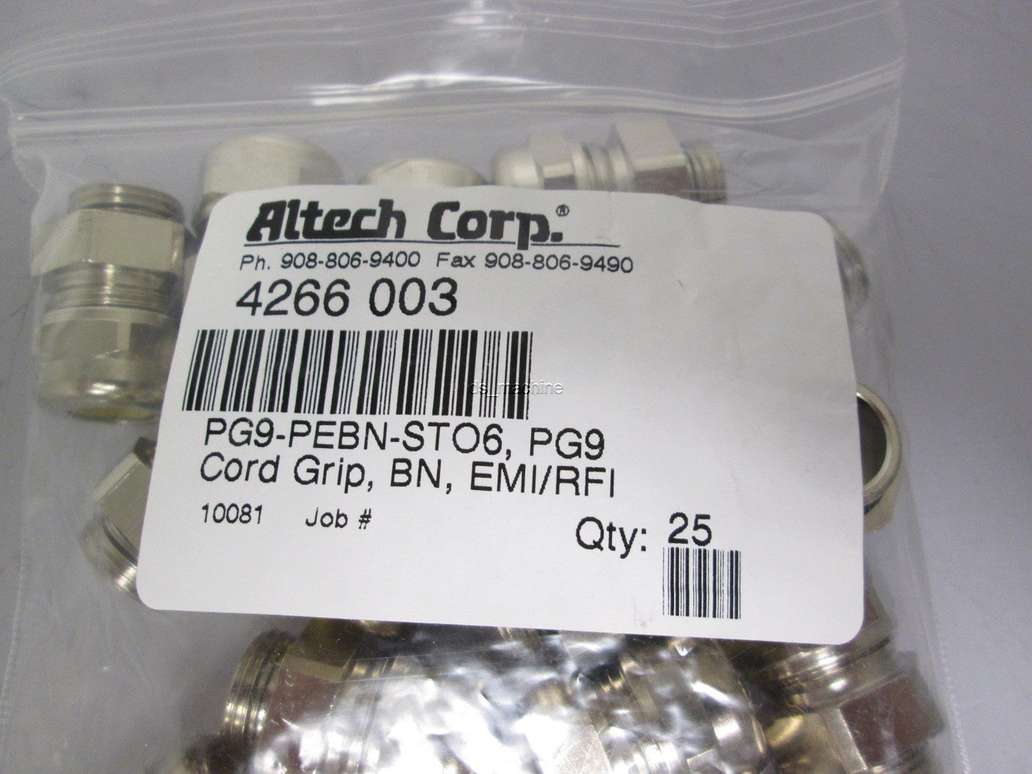 New Lot of 25 New Altech 4266 003 Chord Grips for 2.5-6mm EMI/RFI PG9