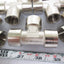 New Lot of 7 New BSPP 1/2" Nickel-Plated Brass Female Tee Connectors 1450 PSI @ 72°F