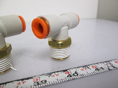 New Lot of 3 New SMC KQ2T11-37S Male Branch Union Tee 3/8" Tubing 1/2" NPT Thread