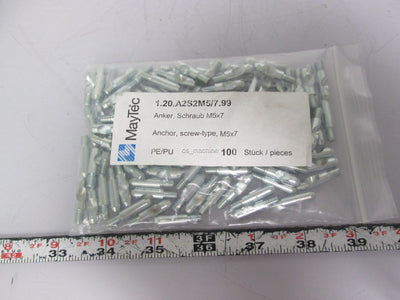 New Lot of 100 New Maytec 1.20.A2S2M5/7 Anchor Screws M5x7