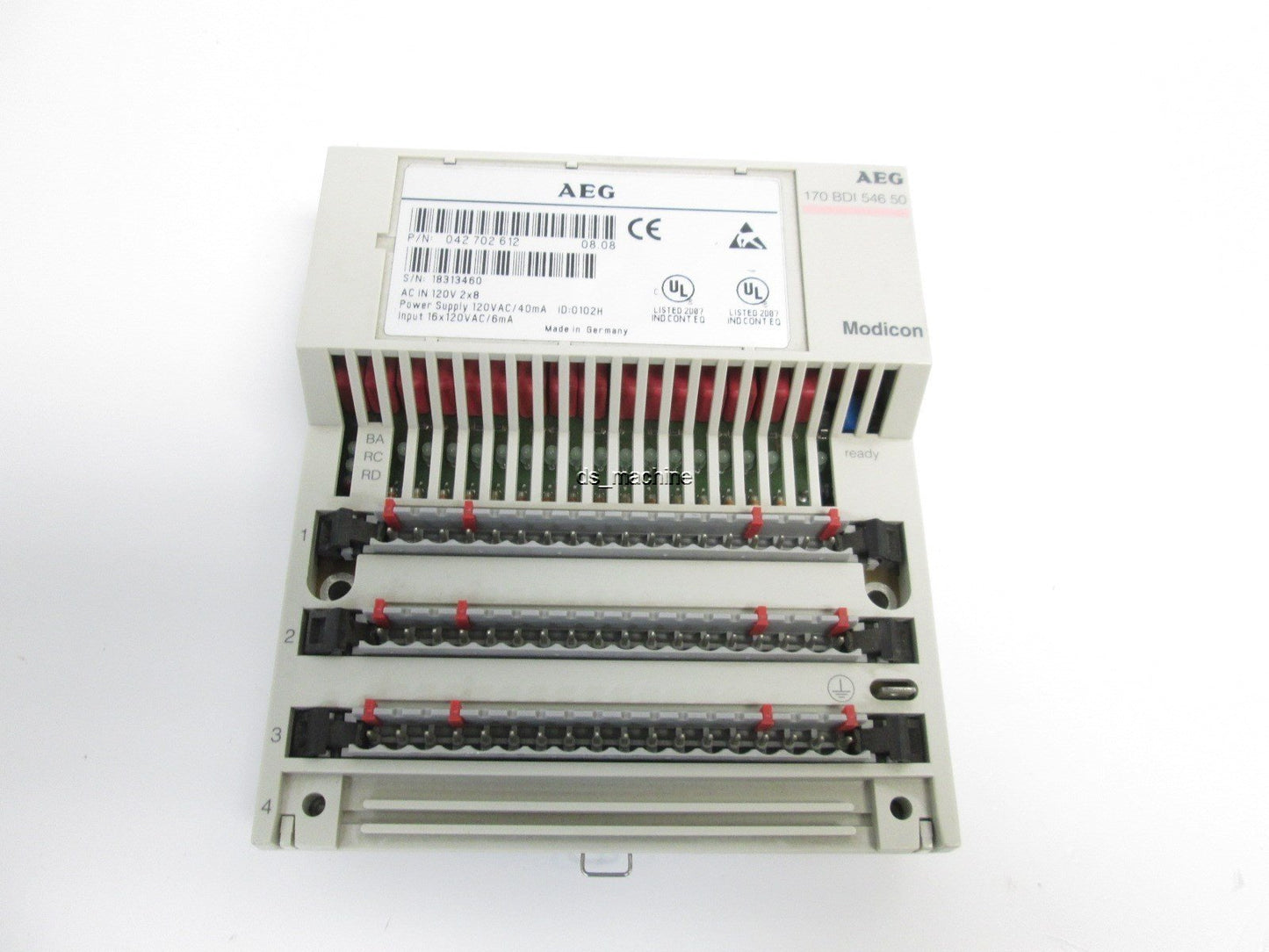 Used Modicon 170-BDI-546-50 Input Module, AC 120V 2x8, 16x120VAC Input