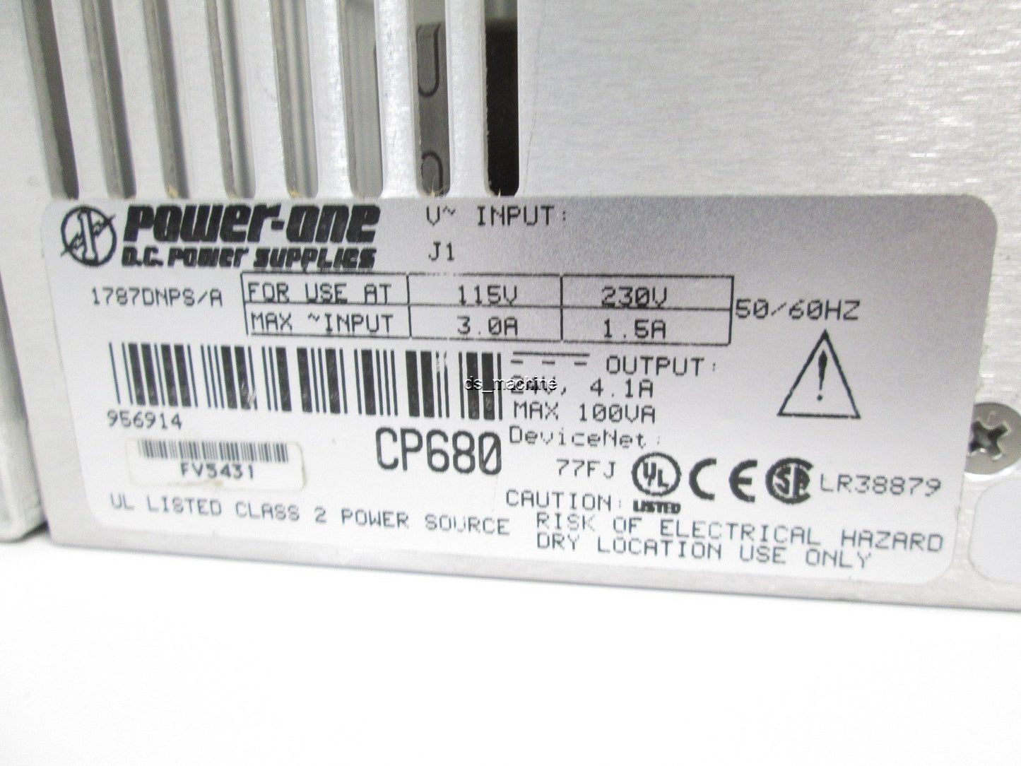 Used Power-One 1787DNPS/A DC Power Supply, 115/230V-In, 24VDC 4.1A