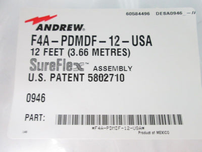 New Andrew F4A-PDMDF-12 SureFlex Assembly Cable 12FT -NEW