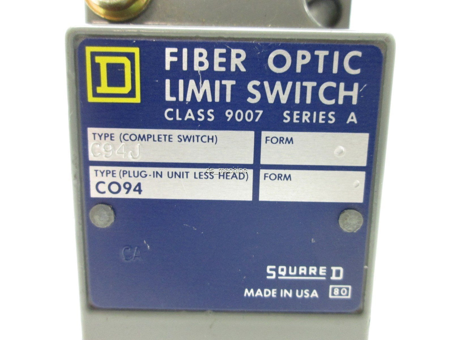 Used Square D Fiber Optic Limit Switch C94J & Wobble Stick Actuator Head Type J