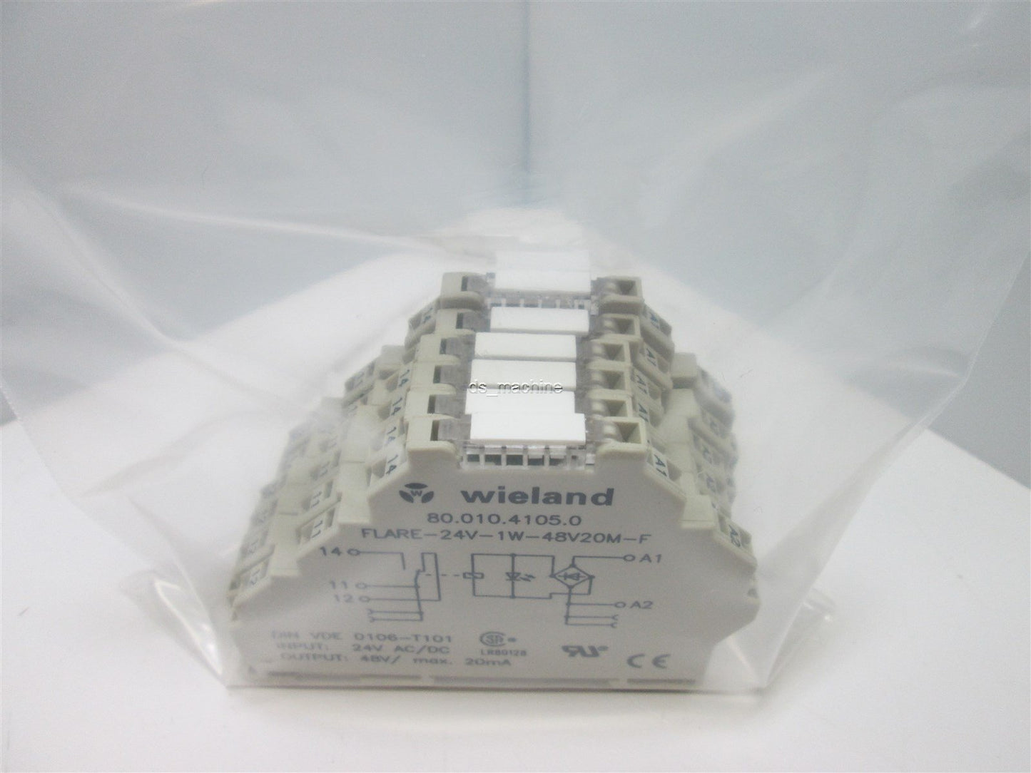 New Lot of 6 New Wieland 80.010.4105.0 Relay Module Flare 24V 1W 48V 20M-F