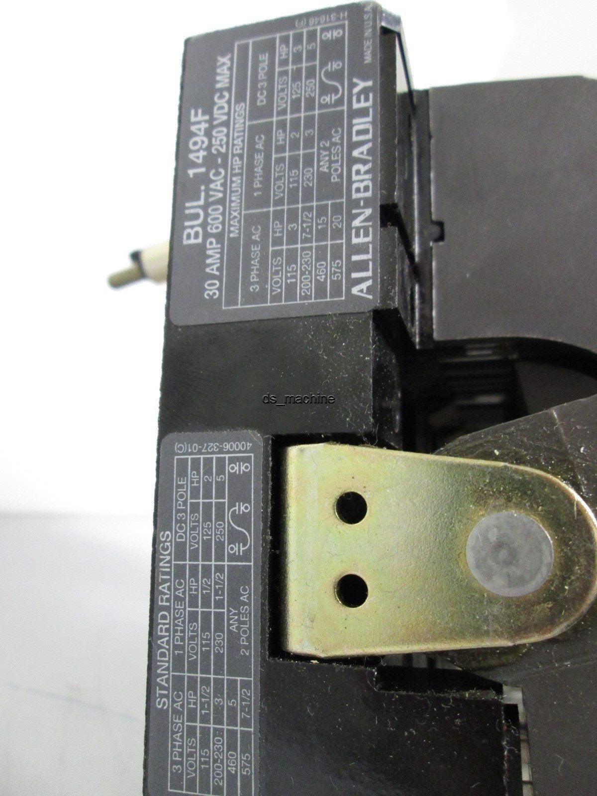 Used Allen Bradley 1494-NF30 Ser A Disconnect Switch with 40023-415-01 Fuse Holder