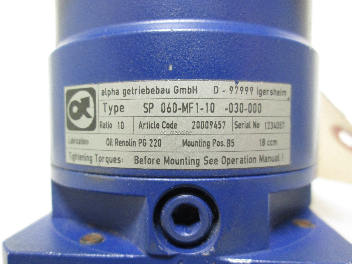 Used Alpha SP 060-MF1-10-030-000 Precision Gearhead 10:1 Ratio NEMA 23 Mount