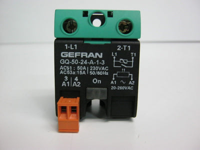 New Gefran GQ-50-24-A-1-3 Solid State Relay w/ Logic Control 50A 230VAC