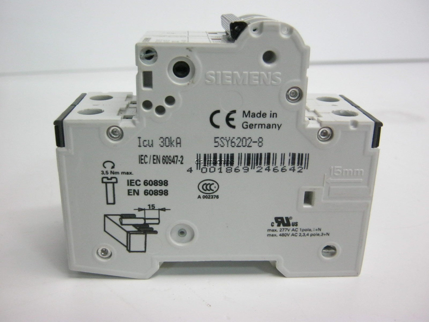 Used Siemens 5SY62MCB D2 Circuit Breaker 2 Pole 2A 5SY6202-8