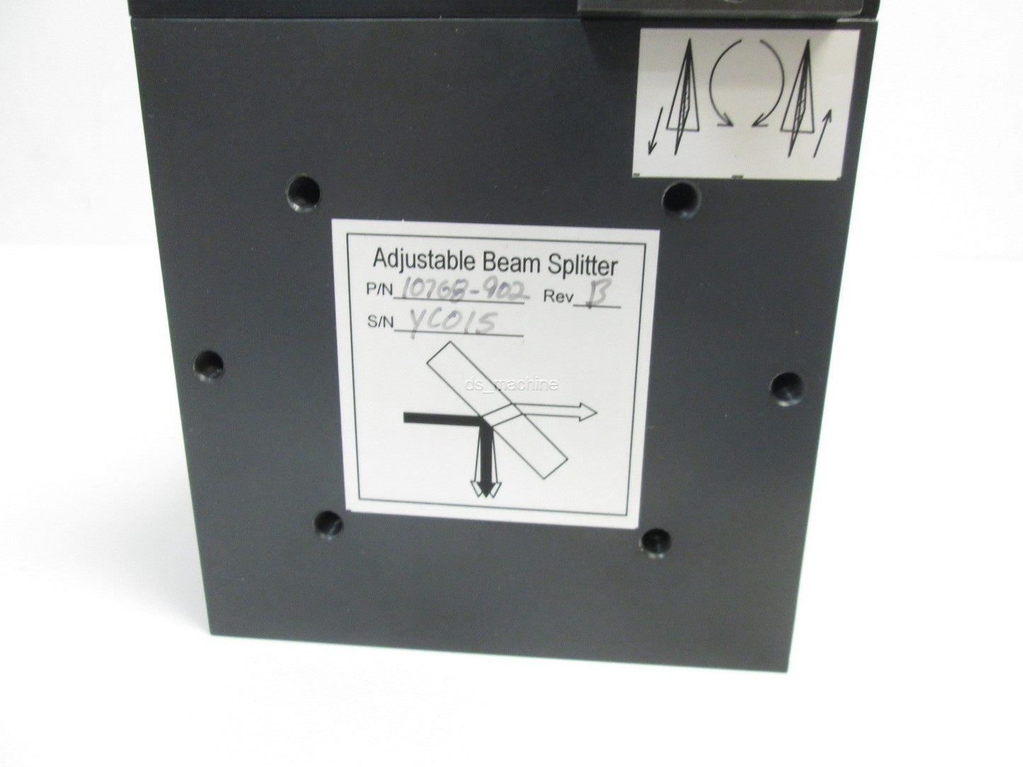 Used Spiricon 10768-902 Cube Mounted Adjustable Beam Splitter, damage to corners