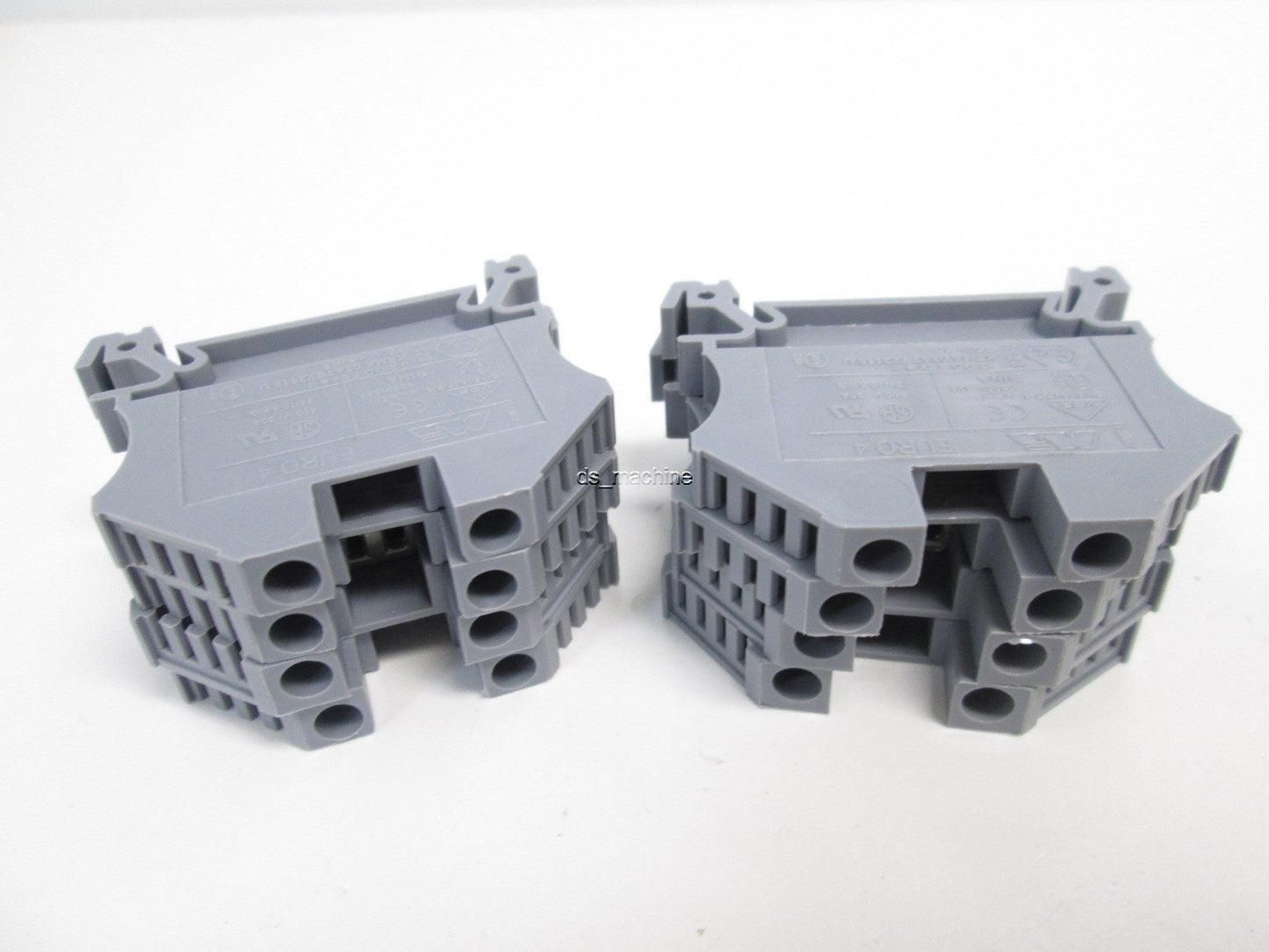Used Lot of 8 EURO4 Terminal Blocks, 750V 32A, 600V 30A AWG 24-10