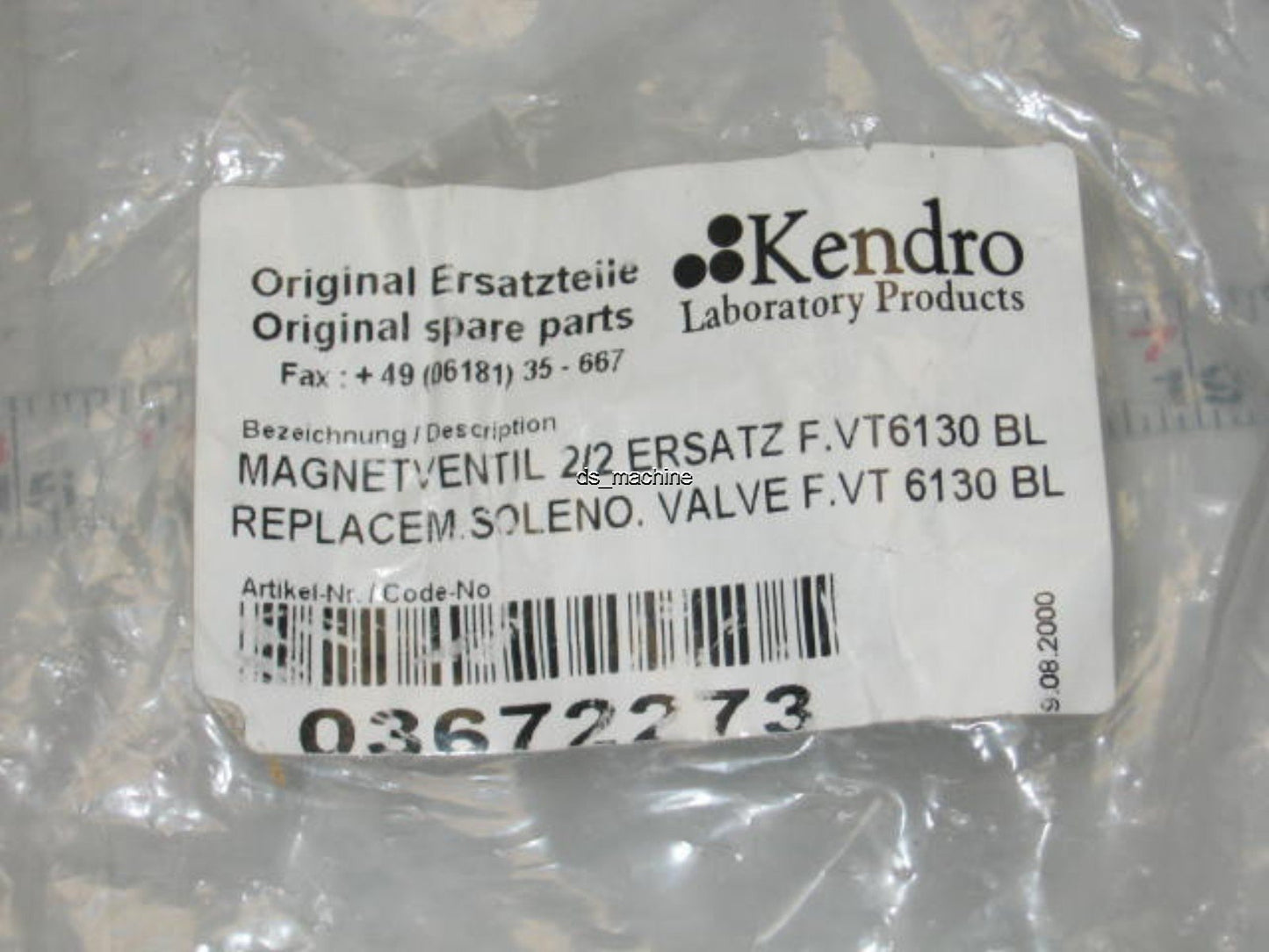 Used Kendro Laboratory Replacement Solenoid Valve VT6130