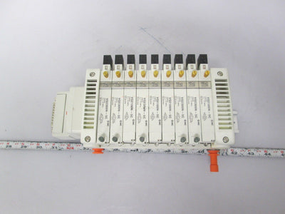 Used Bank of SMC Solenoid Valves 5x VQ2300N-5C 4x VQ2100N-5C 0.1-0.7MPa