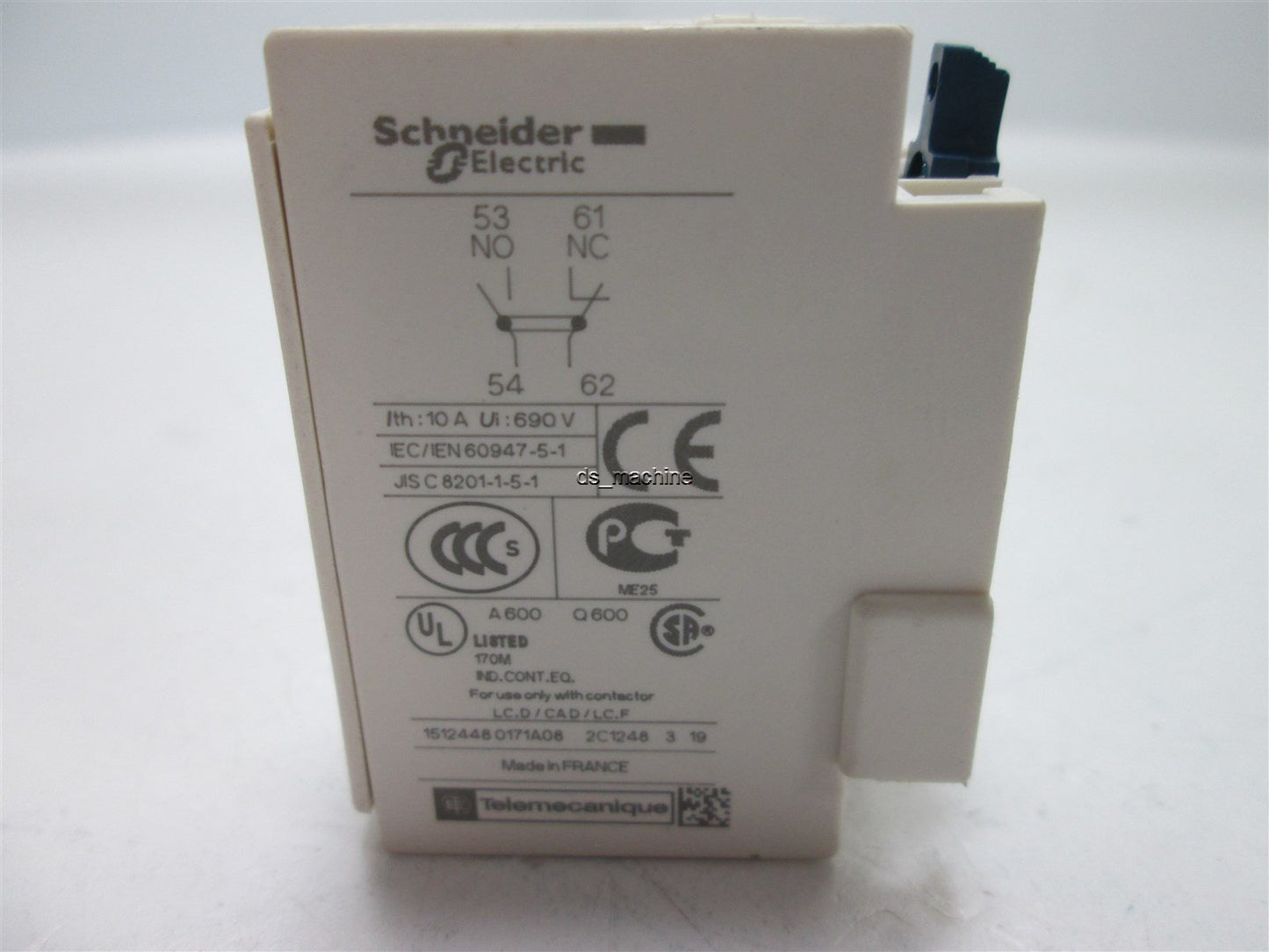 Used Lot of 2 Schneider LADN11 Auxiliary Contact  IEC  10A  600VAC