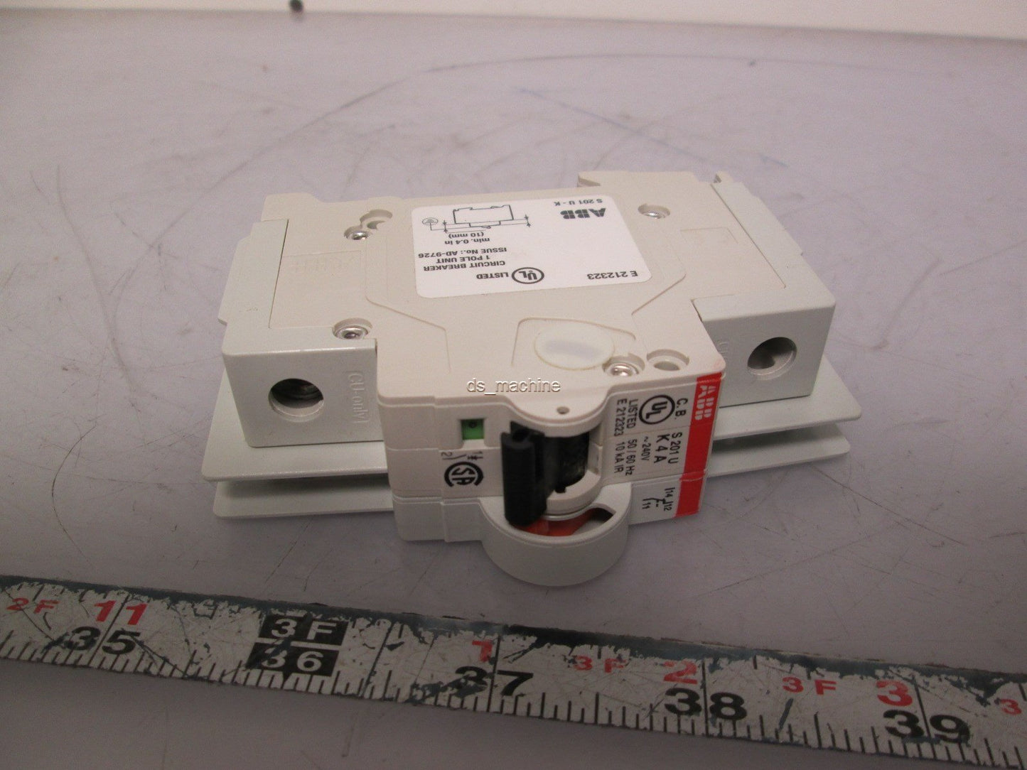 New ABB S201UK4 Single Pole 4A Circuit Breaker w/ S2C-H6RU Auxiliary Contact 1NO 1NC
