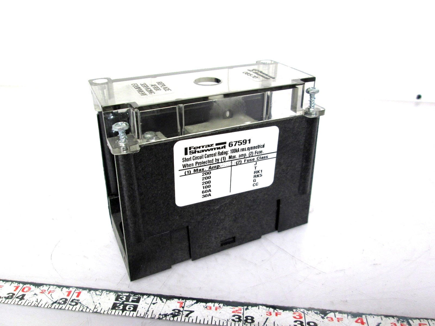 Used Ferraz Shawmut 67591 Power Distribution Block 1 Pole 2/0 to 10x 14AWG