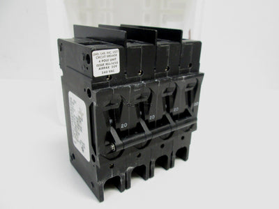New Airpax MJ-1650 LR26229 209-4-21937-2 Circuit Breaker, 4-Pole, 20A w/Aux