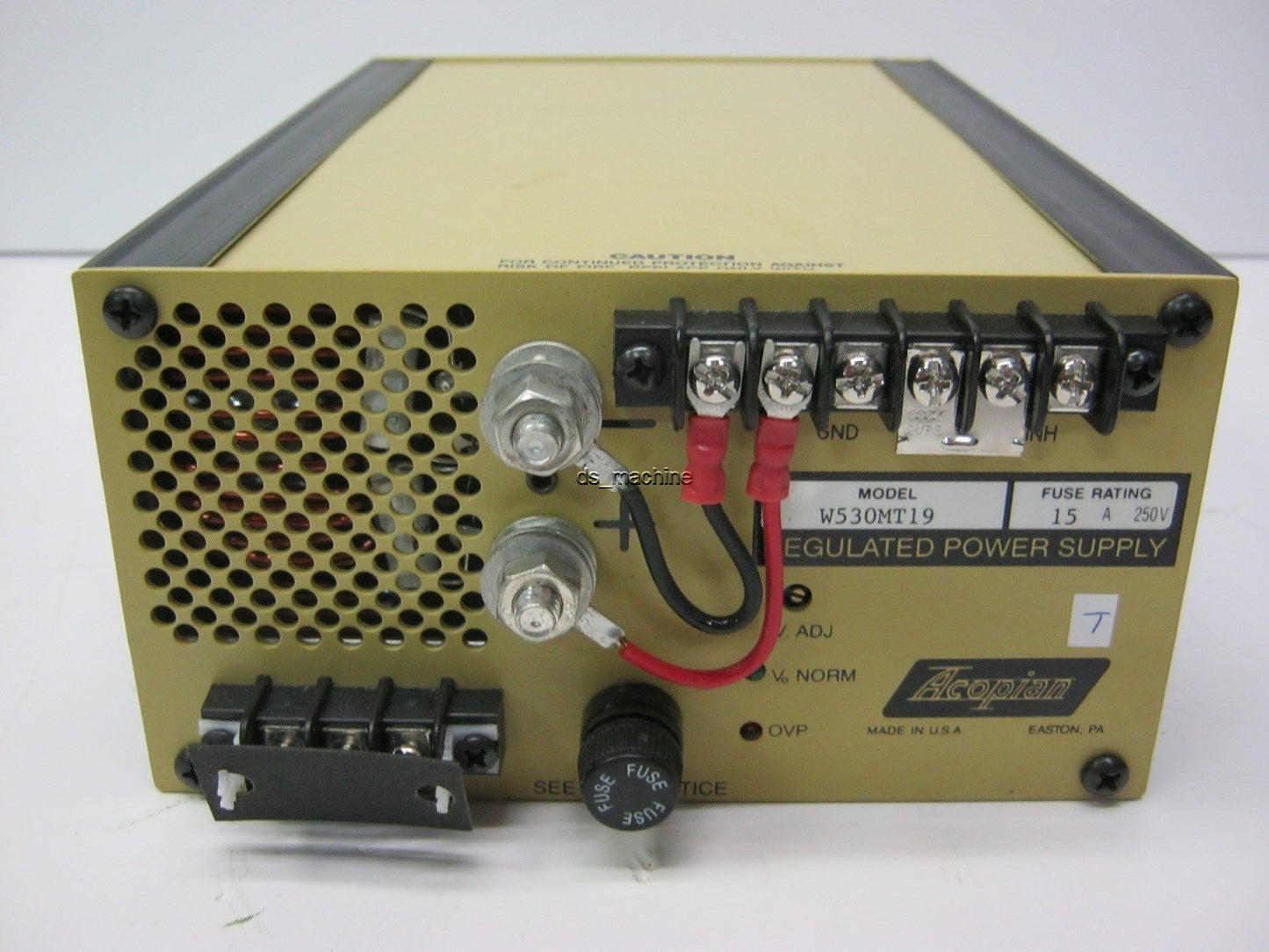 Used Acopian W530MT19 Wide Adjust Regulated Power Supply 5-30VDC 19A