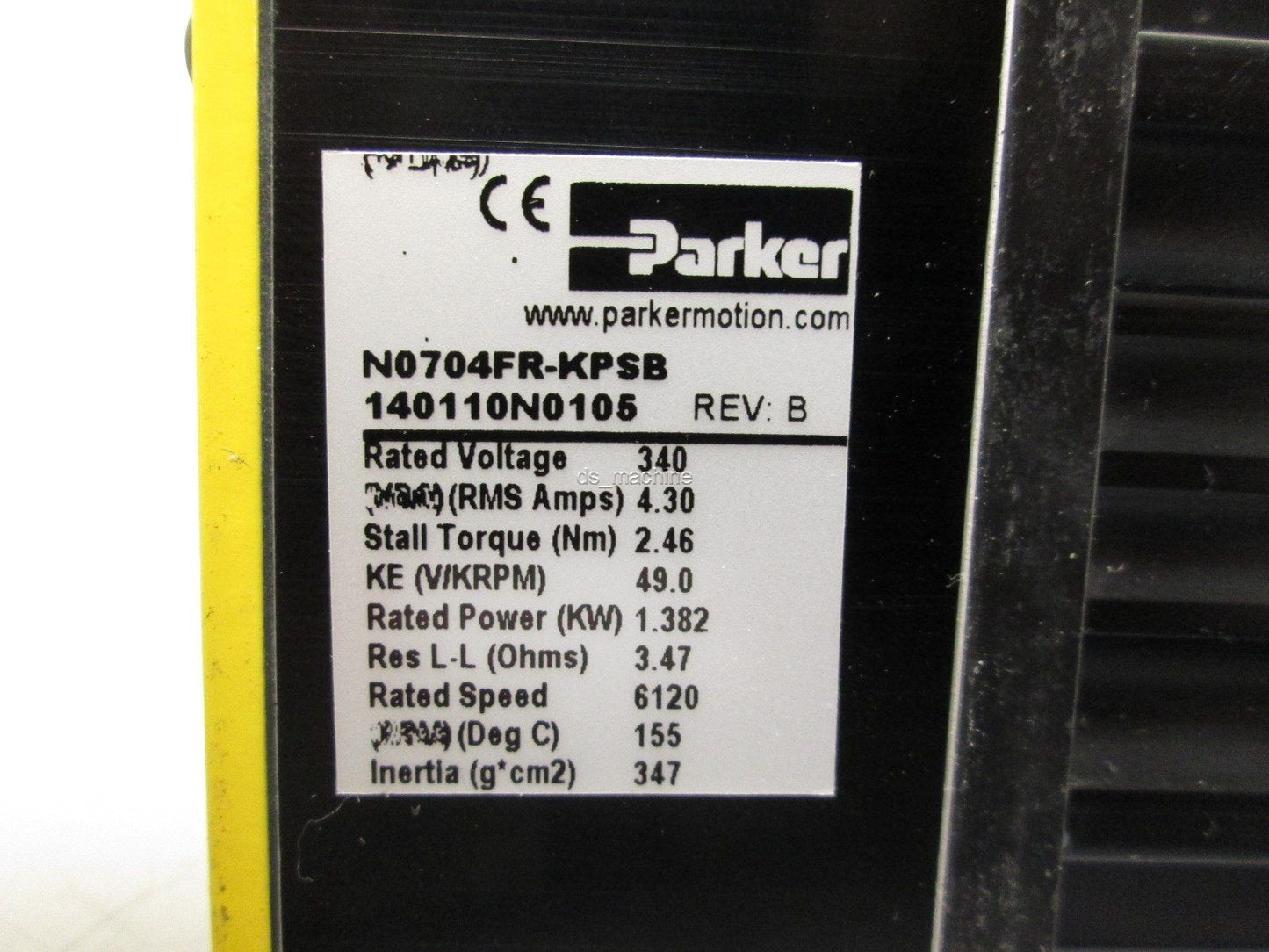 New Parker N0704FR-KPSB Neometric Brushless Servo Motor 340VAC 2.46Nm 6120RPM 1.38kW