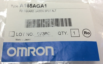 New Lot of 3 Omron A165AGA1 PB Square Green SPDT ALT Pushbutton Switches