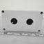 Used Sartel A-2066 Pushbutton Enclosure 3x 22mm Plastic Gray 5 1/4" x 2 7/8" x 2 1/2"