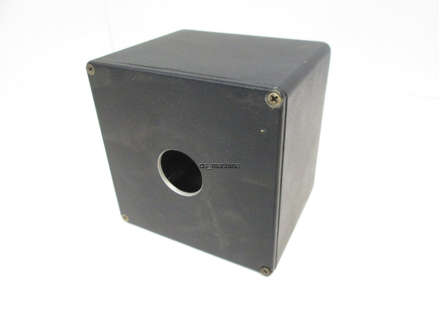 Used Steel Pushbutton Enclosure, Black, 120mm (4.725")x 120mm (4.725")x 95mm (3.740")
