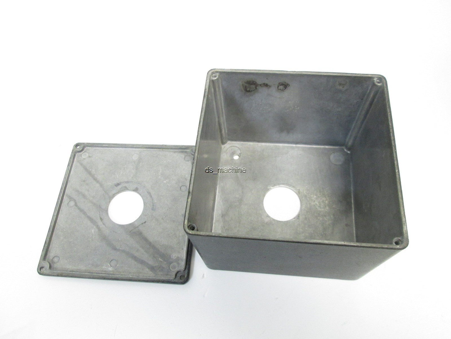 Used Steel Pushbutton Enclosure, Black, 120mm (4.725")x 120mm (4.725")x 95mm (3.740")