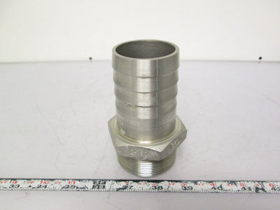 Used 2" NPT to 2" Hose Adapter 316 Stainless Steel
