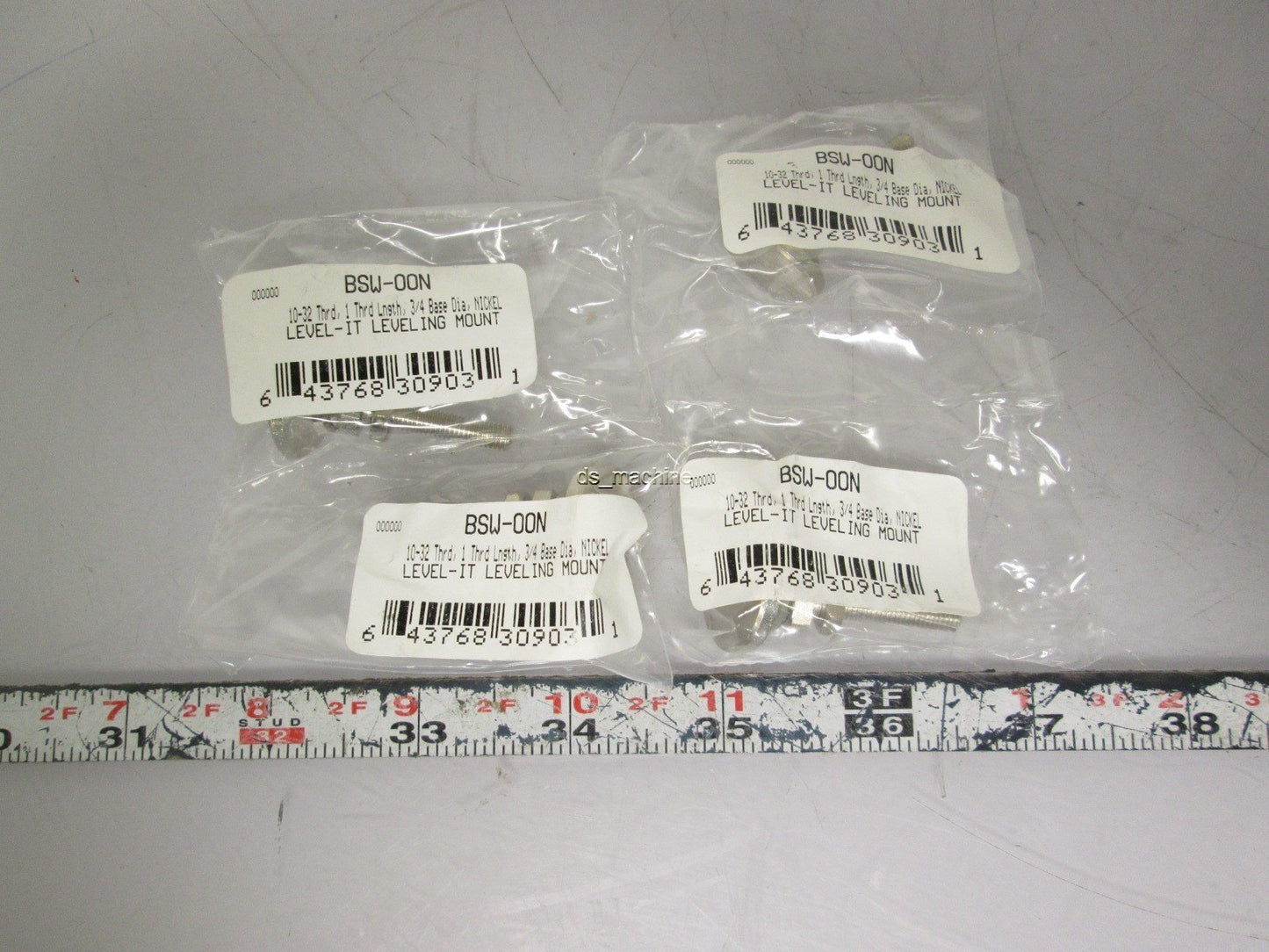 Used Lot of 4 New BSW-00N 10-32 Leveling Mount 3/4" Footprint Nickel Finish ±15°