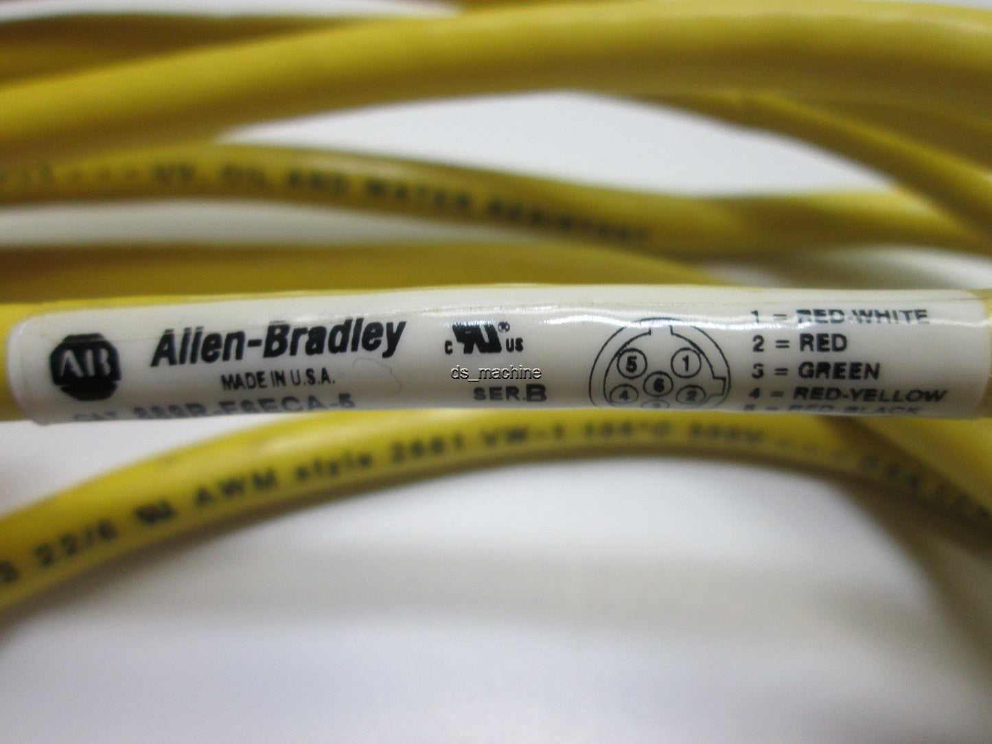 Used Allen-Bradley 889R-F6ECA-5 AC Mirco Style Cordset, 10', 22AWG, 6-Pin