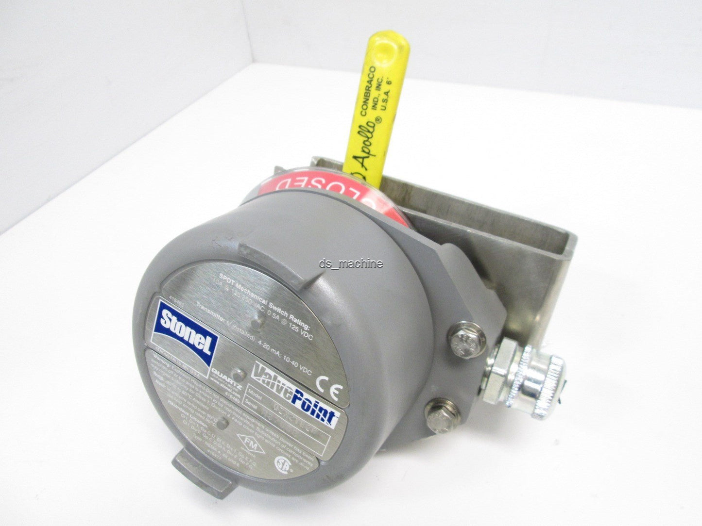 Used StoneL QZM2VE2R ValvePoint Valve Position Switch, SS, 2x SPDT, w/ 1" Ball valve