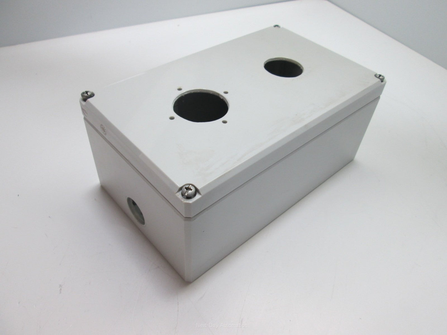 Used Hoffman Q-20129PCD Plastic Pushbutton Enclosure Box 200 x 120 x 85mm *Holes