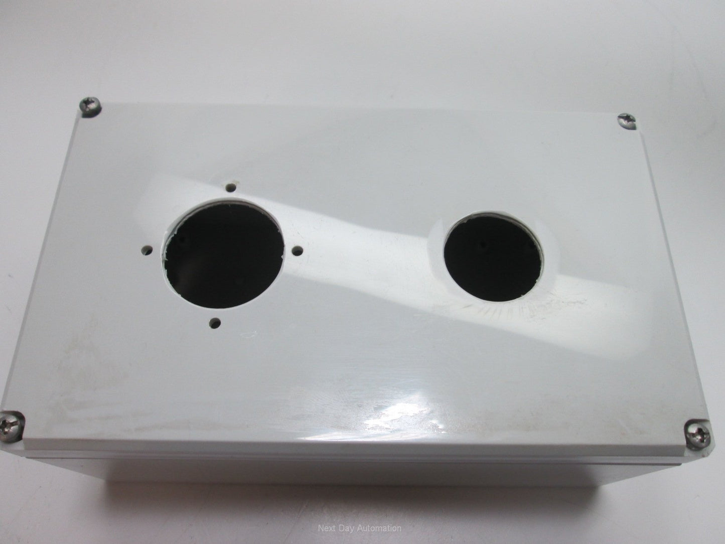 Used Hoffman Q-20129PCD Plastic Pushbutton Enclosure Box 200 x 120 x 85mm *Holes
