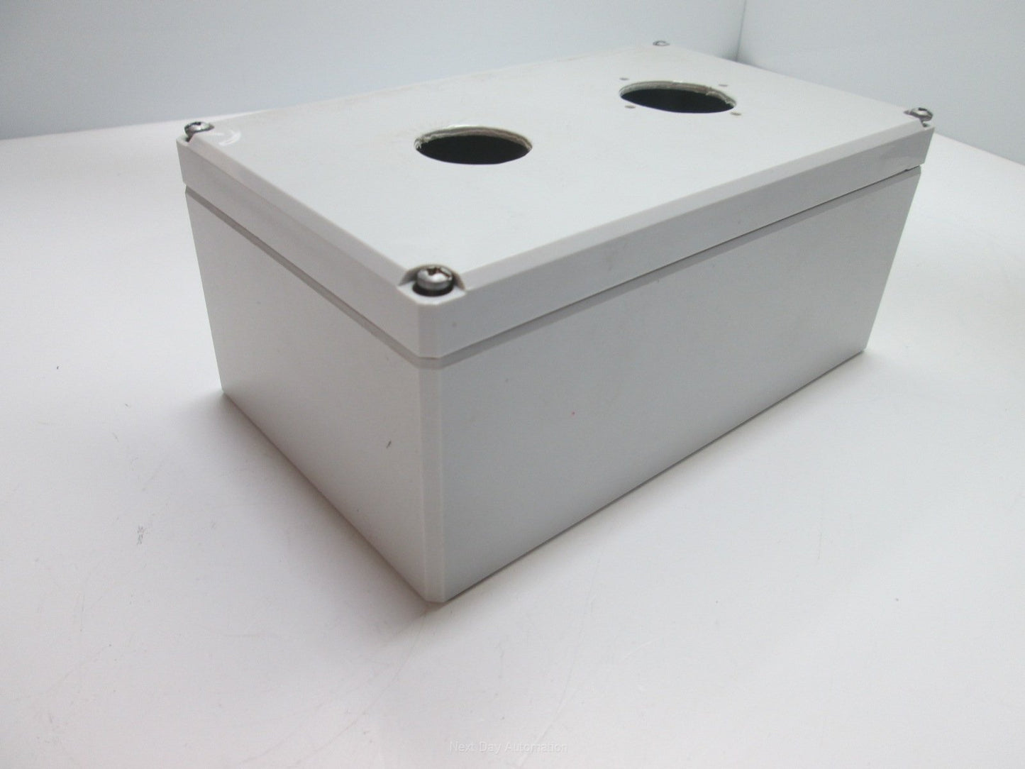 Used Hoffman Q-20129PCD Plastic Pushbutton Enclosure Box 200 x 120 x 85mm *Holes