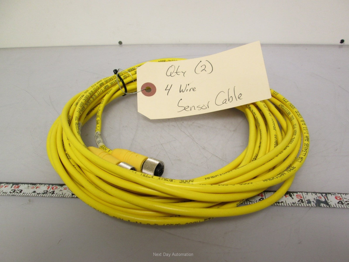 Used Lot of 2 Lumberg Automation 4-Wire Sensor Cables Oil Resistant