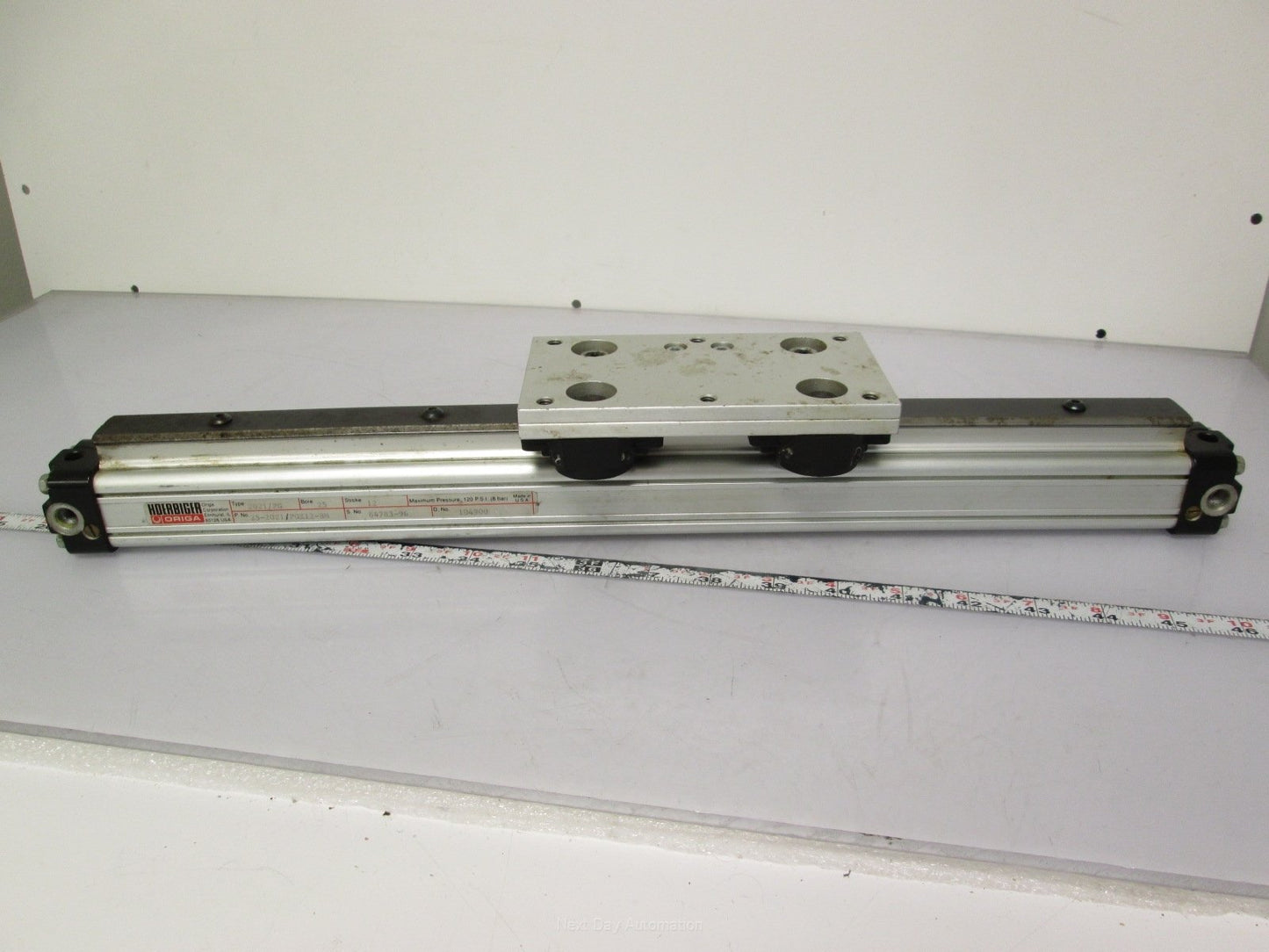 Used Hoerbiger 25-2021/PGX12-BM Rodless Cylinder Slide Table 25mm 12" Stroke 120PSI