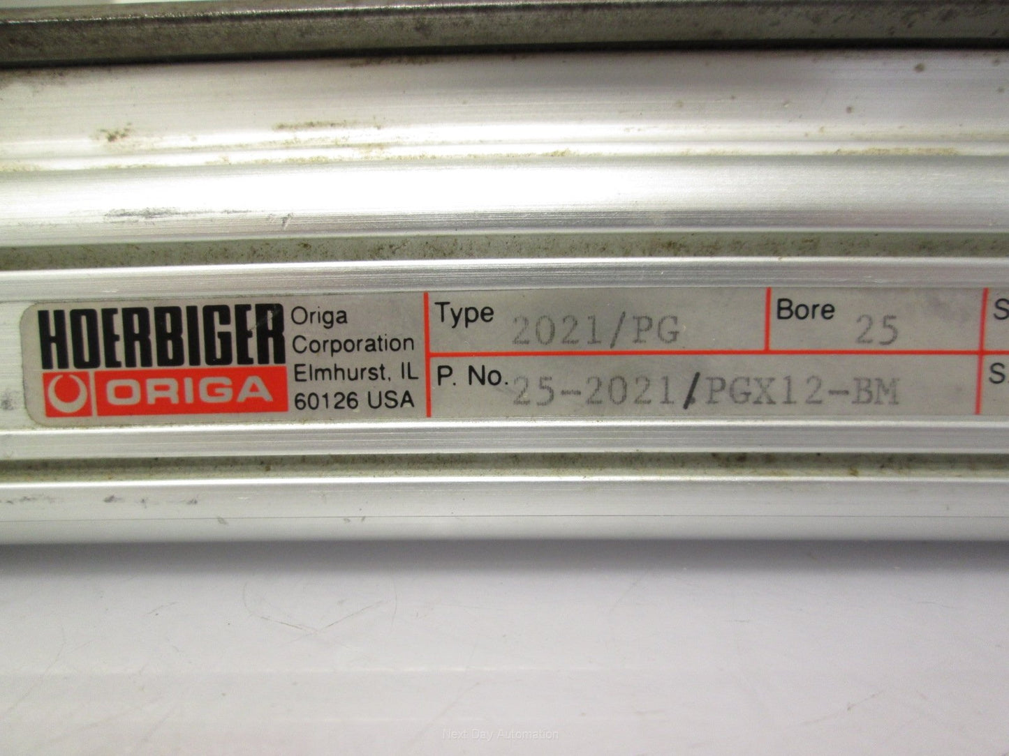 Used Hoerbiger 25-2021/PGX12-BM Rodless Cylinder Slide Table 25mm 12" Stroke 120PSI