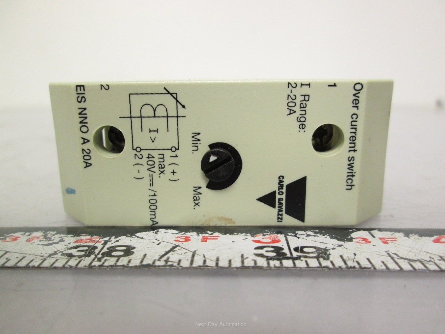 Used Carlo Gavazzi EISNNOA20A Over Current Switch 2-20A Range 40VDC 100mA Contacts