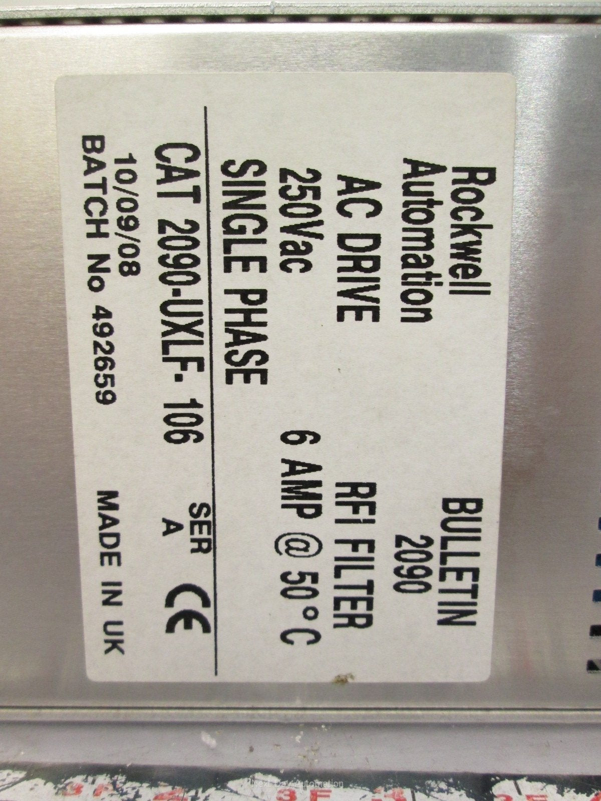 Used Allen Bradley 2090-UXLF-106 Ser A Drive Filter 250VAC 6A Single Phase