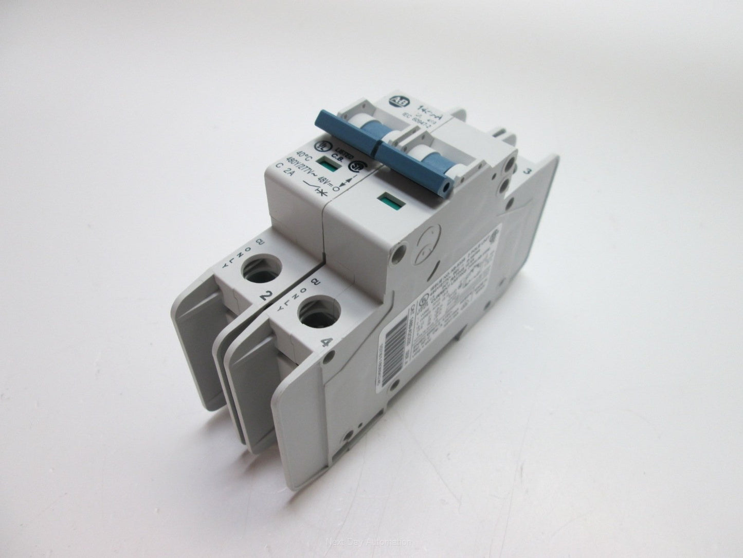 Used Allen-Bradley 1489-A2C020 Circuit Breaker, 2-Poles, 480Y/277VAC, 96VDC, 2Amp