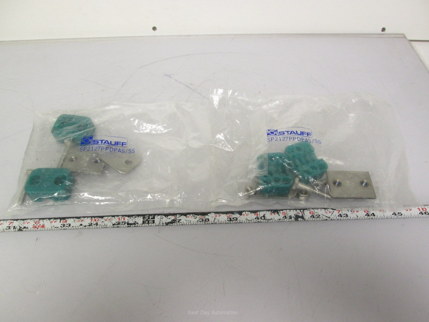 New Lot of 2 New Stauff SP2127PPDPAS/SS Hydraulic Tube Clamps Grade 2 Green