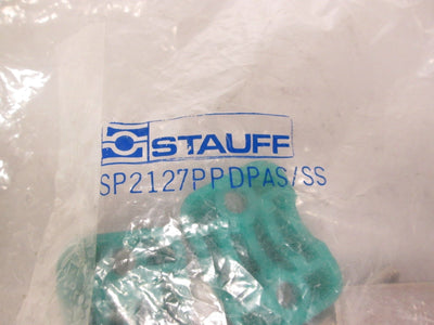 New Lot of 2 New Stauff SP2127PPDPAS/SS Hydraulic Tube Clamps Grade 2 Green