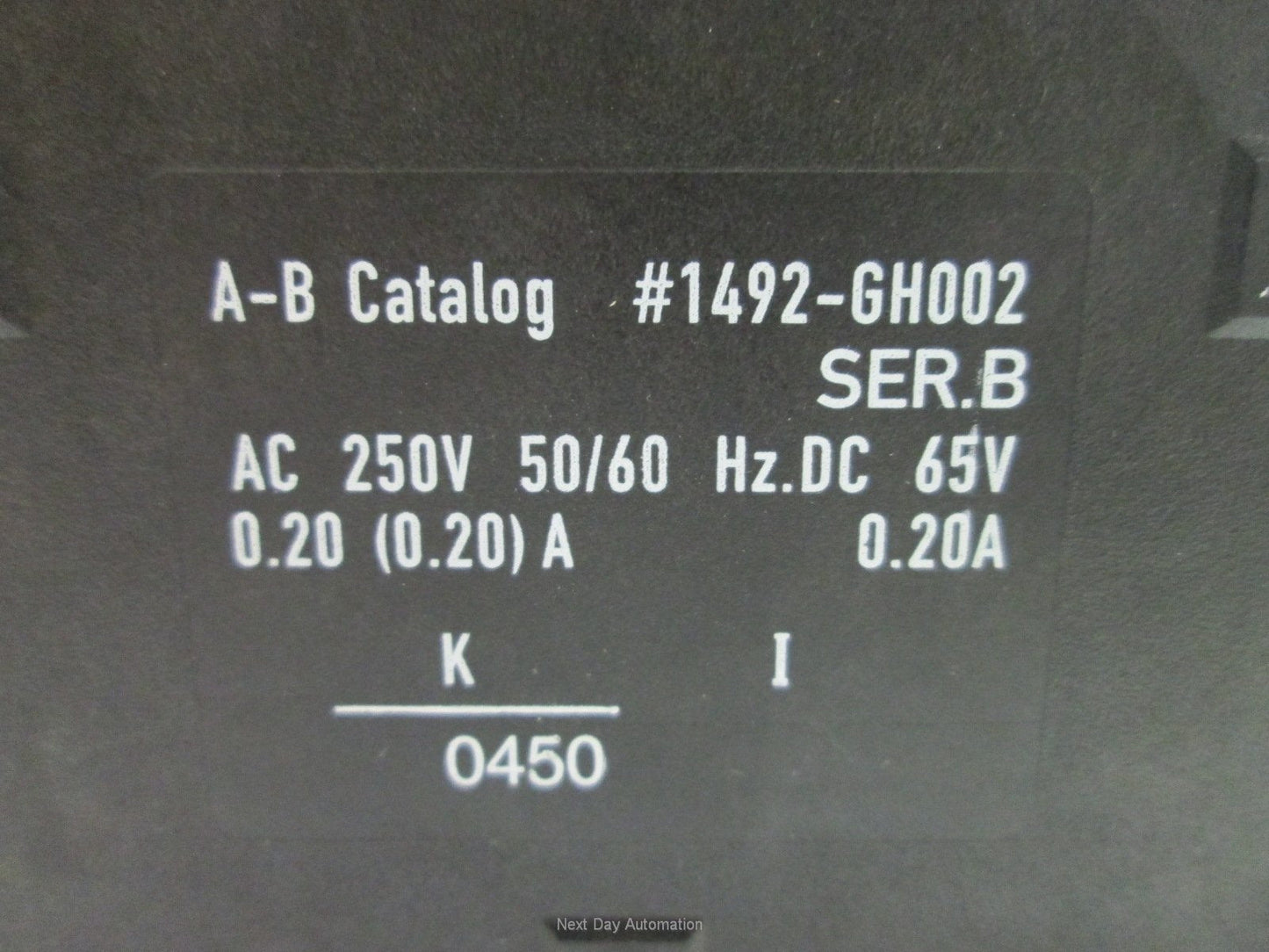 Used Allen-Bradley 1492-GH002 Circuit Breaker, 250VAC 50/60Hz or 65VDC, 0.20A